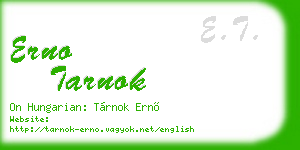 erno tarnok business card